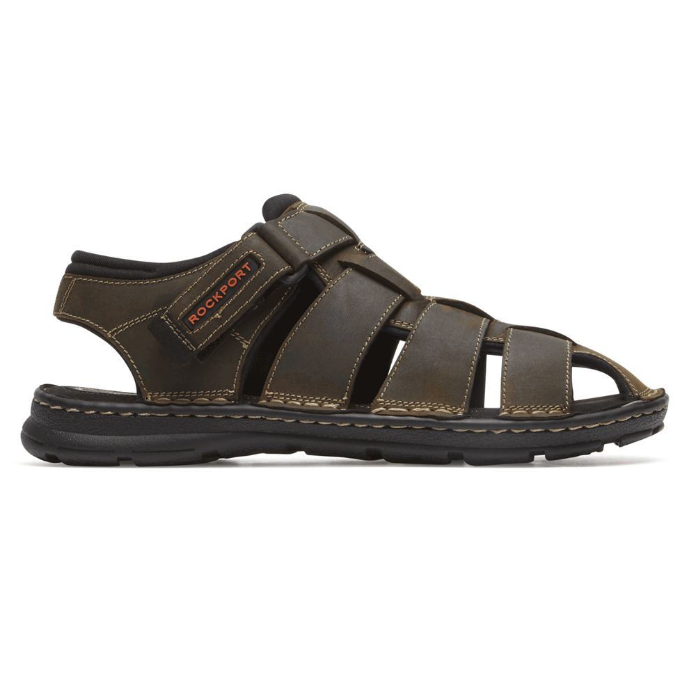 Rockport Canada Darwyn Fisherman Slingback - Mens Sandals Brown (PYX397084)